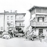 Haus Longobardi  - Bleistiftzeichnung