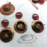 Glasperlenfassung - Kupfer